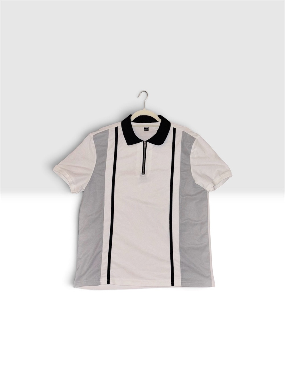 NFINITY White Polo with Black Collar and Stripe Detail